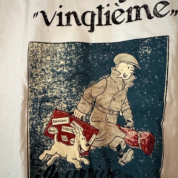 Womens Tin-Tin t-shirt.  Large - Picture 2 of 3